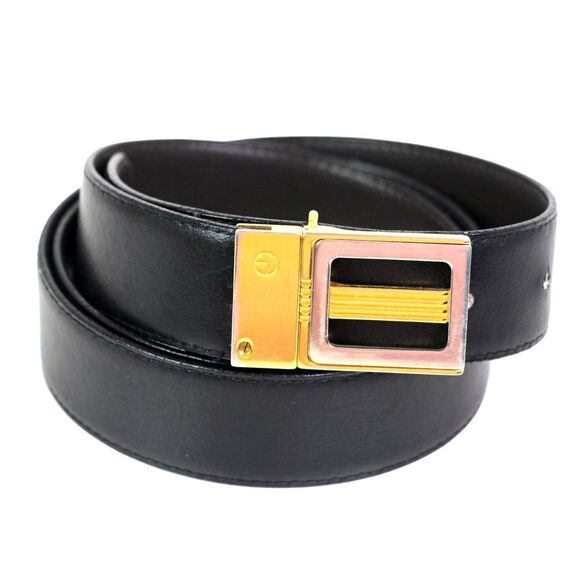Goldlion BLACK BROWN REAL LEATHER 1 1/8"Wd REVERS CASUAL DRESS BELT Sz 36 (B4 - Picture 3 of 16
